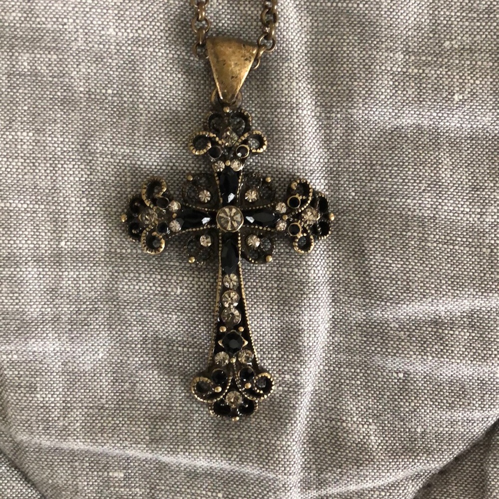 Lia Sophia antique cross necklace